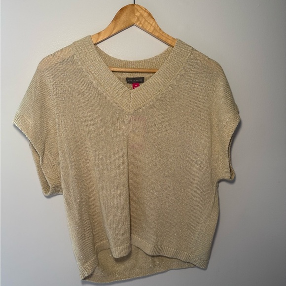 Vince Camuto Beige Short Sleeve Top - Picture 3 of 8